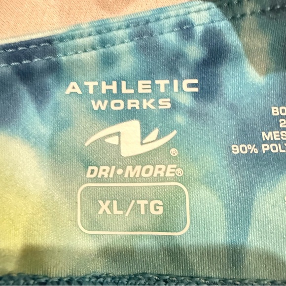 Athletic Works Sports Bra DRI-MORE TECH Blue and White Tie-Dye Women Sz XL, D34 - Picture 8 of 13